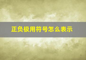 正负极用符号怎么表示