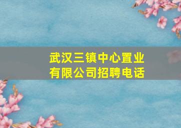 武汉三镇中心置业有限公司招聘电话