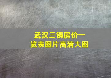 武汉三镇房价一览表图片高清大图