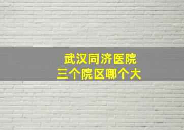 武汉同济医院三个院区哪个大