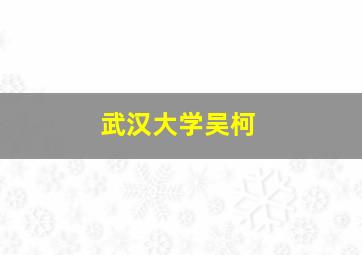 武汉大学吴柯