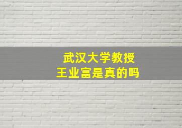 武汉大学教授王业富是真的吗