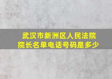 武汉市新洲区人民法院院长名单电话号码是多少