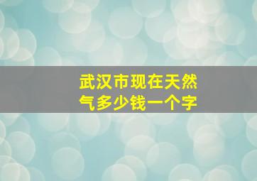 武汉市现在天然气多少钱一个字