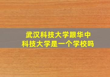 武汉科技大学跟华中科技大学是一个学校吗