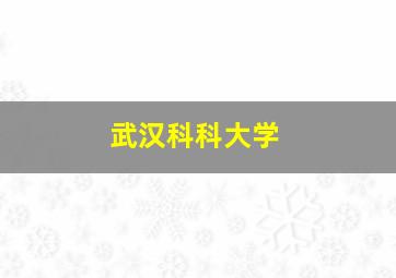 武汉科科大学