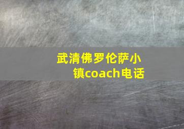 武清佛罗伦萨小镇coach电话