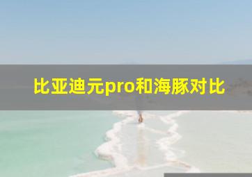 比亚迪元pro和海豚对比