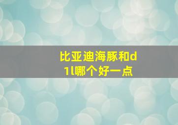 比亚迪海豚和d1l哪个好一点