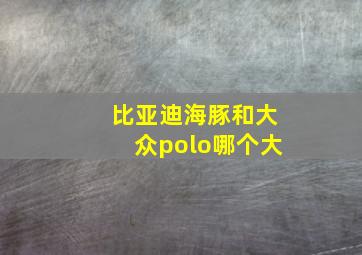 比亚迪海豚和大众polo哪个大