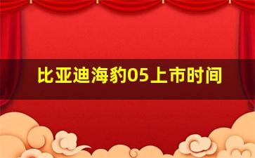 比亚迪海豹05上市时间