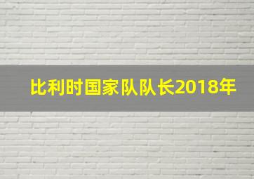 比利时国家队队长2018年