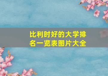 比利时好的大学排名一览表图片大全