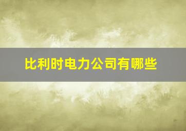 比利时电力公司有哪些