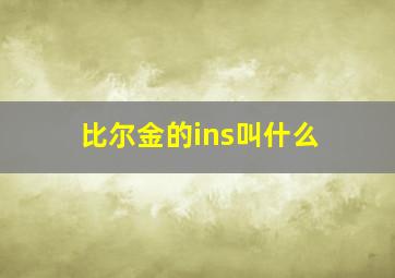 比尔金的ins叫什么