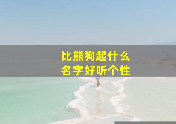 比熊狗起什么名字好听个性