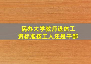 民办大学教师退休工资标准按工人还是干部