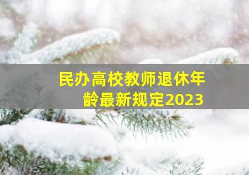 民办高校教师退休年龄最新规定2023