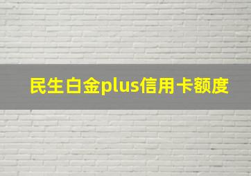 民生白金plus信用卡额度