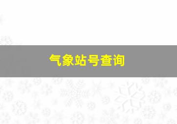 气象站号查询