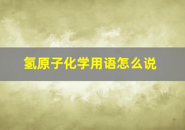 氢原子化学用语怎么说