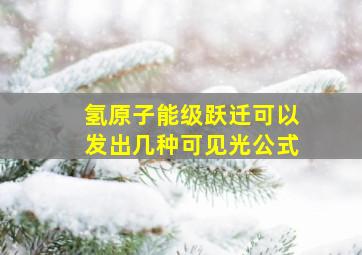 氢原子能级跃迁可以发出几种可见光公式