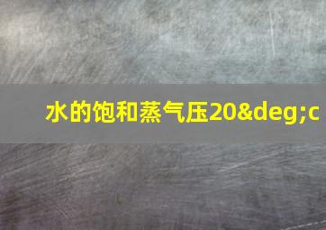 水的饱和蒸气压20°c