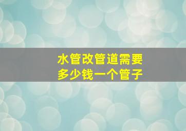 水管改管道需要多少钱一个管子