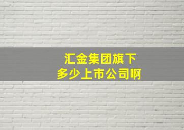 汇金集团旗下多少上市公司啊