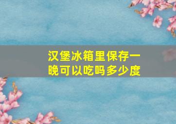 汉堡冰箱里保存一晚可以吃吗多少度