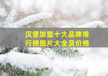 汉堡加盟十大品牌排行榜图片大全及价格