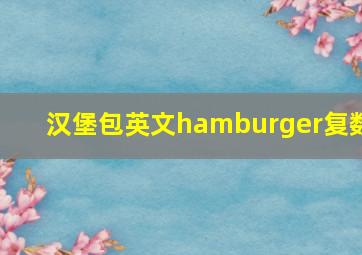 汉堡包英文hamburger复数