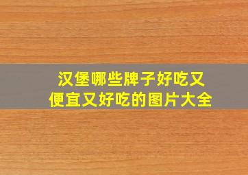 汉堡哪些牌子好吃又便宜又好吃的图片大全