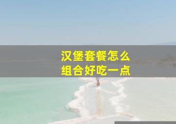 汉堡套餐怎么组合好吃一点