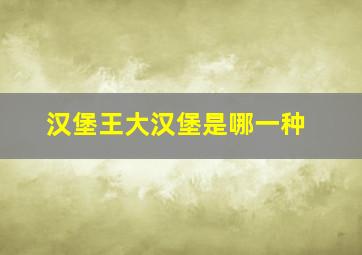 汉堡王大汉堡是哪一种