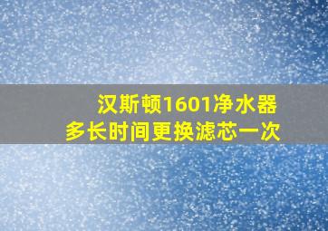 汉斯顿1601净水器多长时间更换滤芯一次