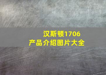 汉斯顿1706产品介绍图片大全