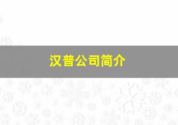 汉普公司简介