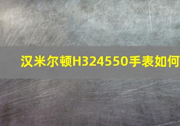 汉米尔顿H324550手表如何