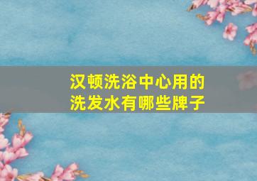 汉顿洗浴中心用的洗发水有哪些牌子