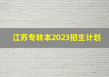 江苏专转本2023招生计划