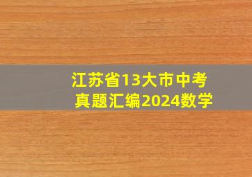 江苏省13大市中考真题汇编2024数学