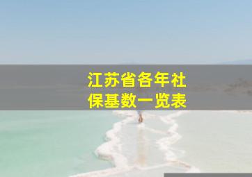 江苏省各年社保基数一览表