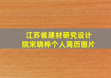 江苏省建材研究设计院宋晓桦个人简历图片