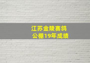 江苏金陵赛鸽公棚19年成绩