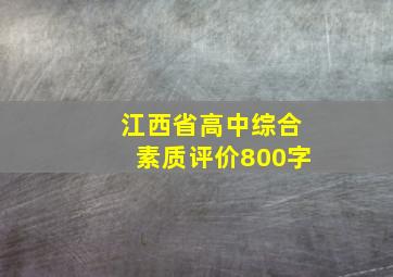 江西省高中综合素质评价800字