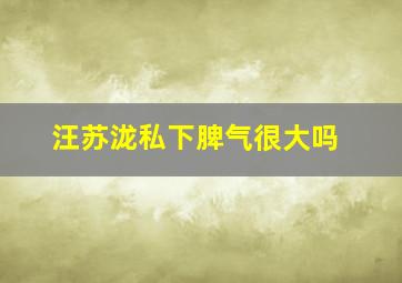 汪苏泷私下脾气很大吗