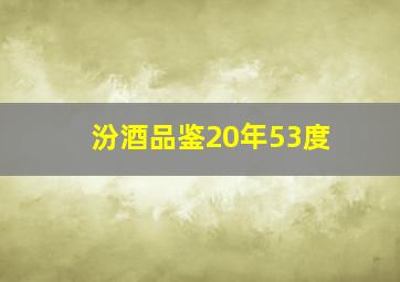 汾酒品鉴20年53度