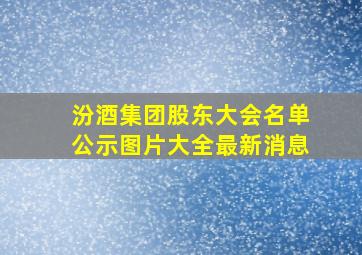 汾酒集团股东大会名单公示图片大全最新消息