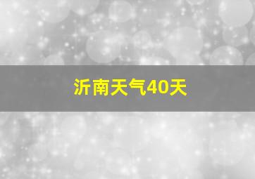 沂南天气40天